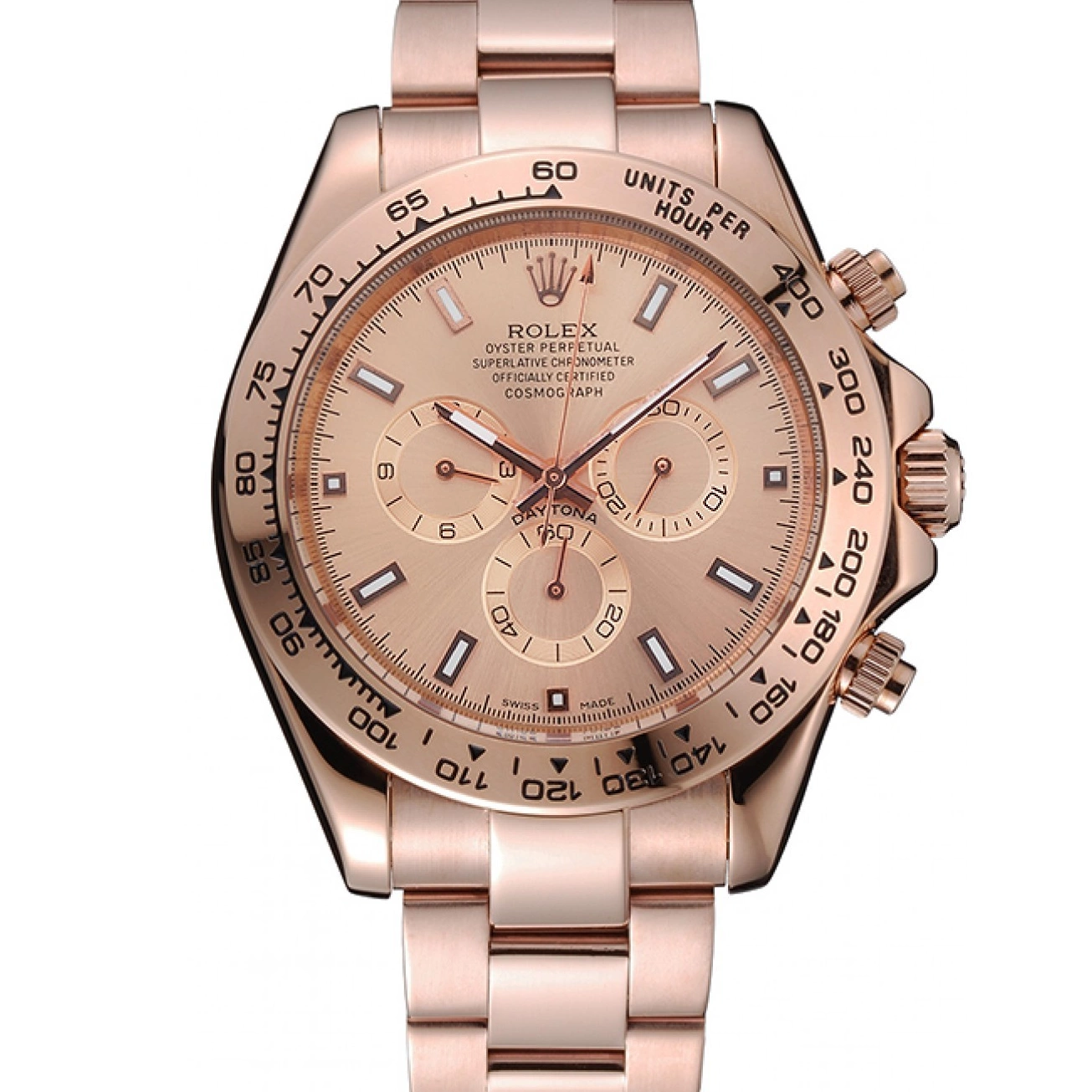 Aaa replica watch Rolex And Dial Bracelet Daytona Gold Pink Case Cosmograph 1454247 Rose 0706